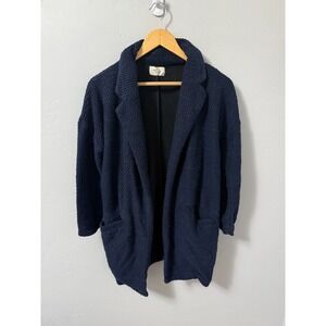 Marine Layer‎ Open Front Knit Cardigan Sweater Coat Blue Pockets Women's X-Small